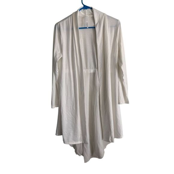 NY Collection SZ Small Asymmetrical Open Sweater White Whimsical Fairy Sheer - Picture 1 of 6